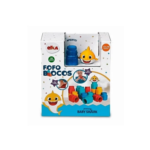 Brinquedo Para Montar Baby Shark 15Pcs