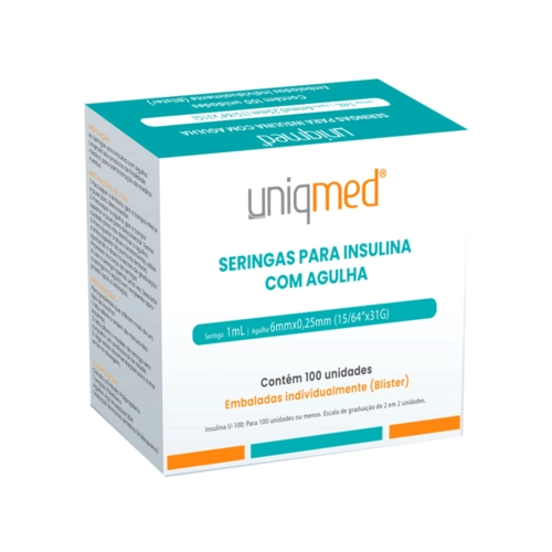 Seringa Descartável Insul  1Ml 6 X 0,25 Mm
