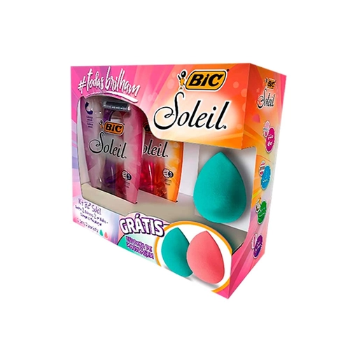 Kit Aparelho Bic Soleil 4 Unidades + Esponja Facial