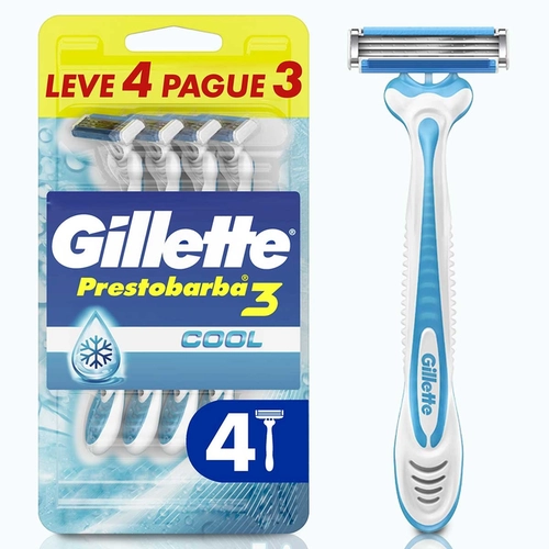 Aparelho de Barbear Gillette Prestobarba3 Cool 4 Unidades