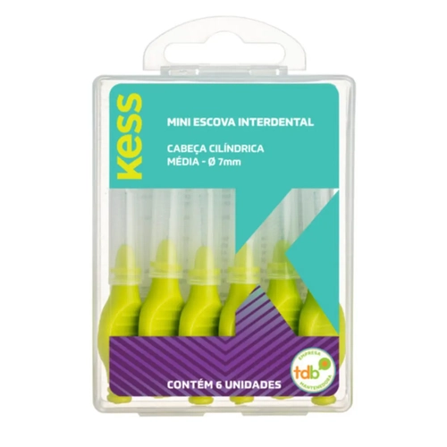 Escova Dental Kess Mini 2006 Interdental Cilíndrico Médio 7Mm