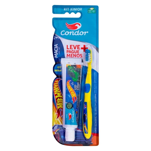 Kit Gel Dental + Escova Dental Condor Infantil Hot Wheels