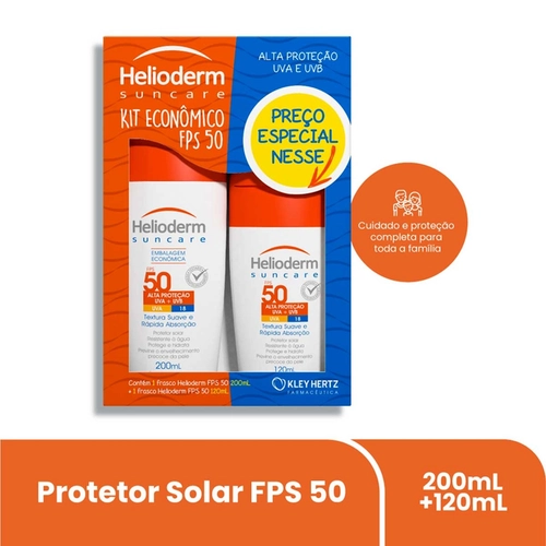 Kit Protetor Solar Helioderm Fps50 200ml + Fps50 120ml