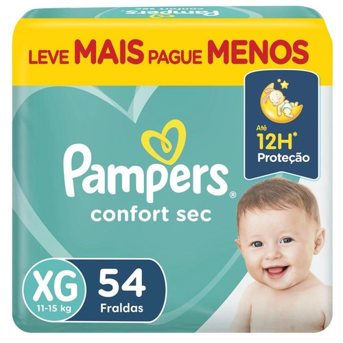 Fralda Pampers Confort Sec Fb Xg 54Un