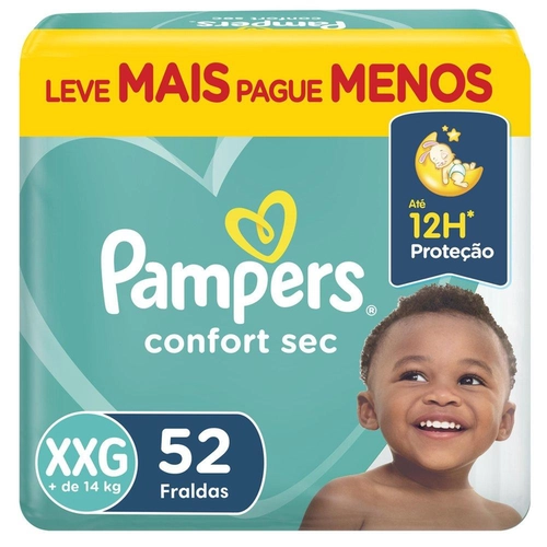 Fralda Pampers Confort Sec Fb Xxg 52Un