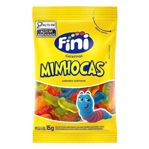 Bala Gel Fini Minhoca Citrica 15G