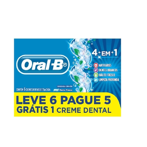 Kit Creme Dental Oral-B 4 em 1 Menta 70G 6 Unidades