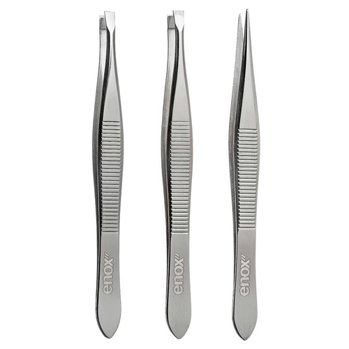 Kit Trio de Pinças Ponta Reta / Diagonal / Fina Enox Ref 1693