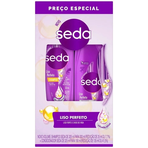 Kit Seda Liso Perfeito Shampoo 300ml + Condicionador 190ml