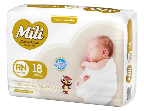 Fralda Mili Love Care Rn 18Un