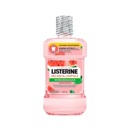Enxaguante Antisséptico Bucal Listerine Melancia e Hortelã Sem Álcool 500ml