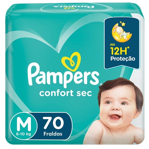 Fralda Pampers Confort Sec Fb M 70Un