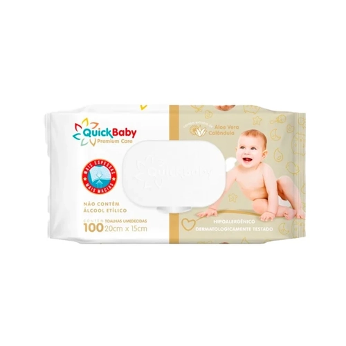 Toalha Umedecida Quick Baby Premium Care 100Un