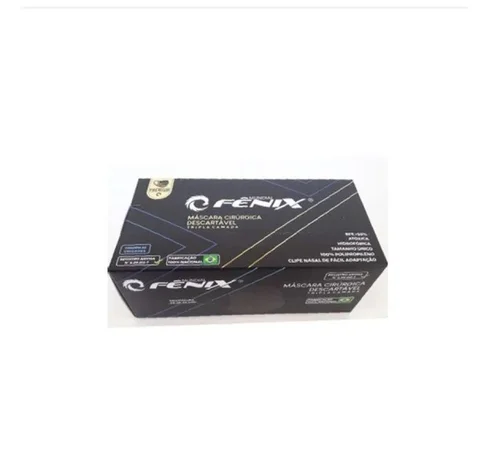 Mascara Fenix Adulto Preta 50Un