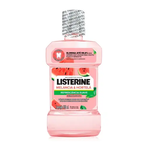 Enxaguante Antisséptico Bucal Listerine Melancia e Hortelã Sem Álcool 250ml