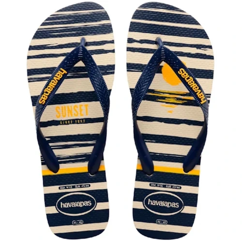Chinelo Havaianas Top Nautical Bege Palha 43/44