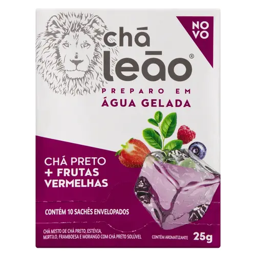 Cha Matte Leão Cold Brew Cha Preto+Frutas Vermelhas 10Sache