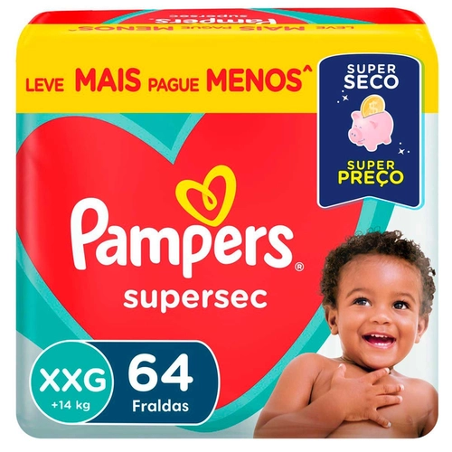 Fralda Pampers Supersequinha Jumbo Xxg 64Un