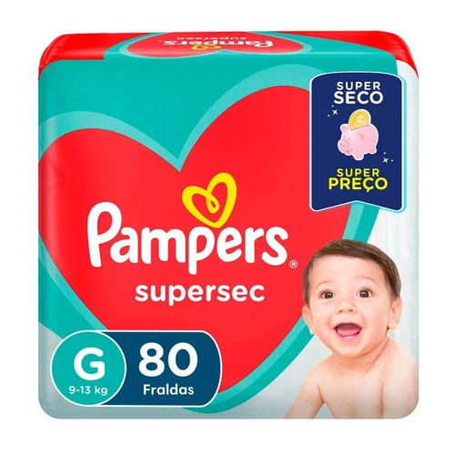 Fralda Pampers Supersequinha Jumbo G 80Un