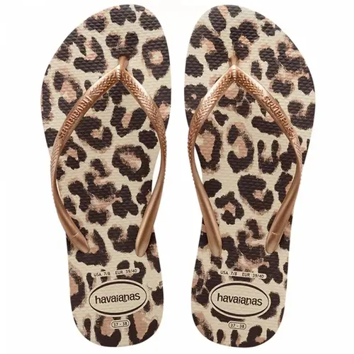 Chinelo Havaianas Slim Animals Bege Palha 39/40