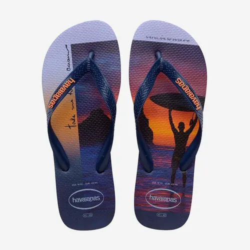 Chinelo Havaianas Hype Branco Marinho Lar 43/44