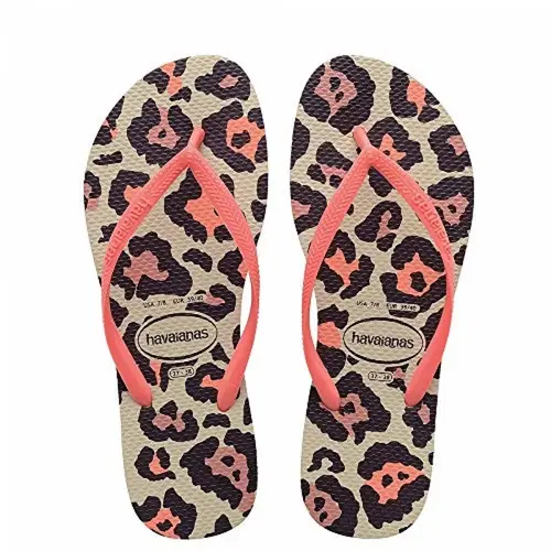 Chinelo Havaianas Slim Animals Bege Palha 37/38