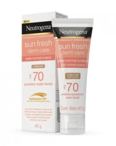 Protetor Solar Facial Neutrogena Sun Fresh Fps70 Pele Normal A Seca Com Cor 40G