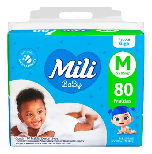 Fralda Mili Baby Giga M 80Un