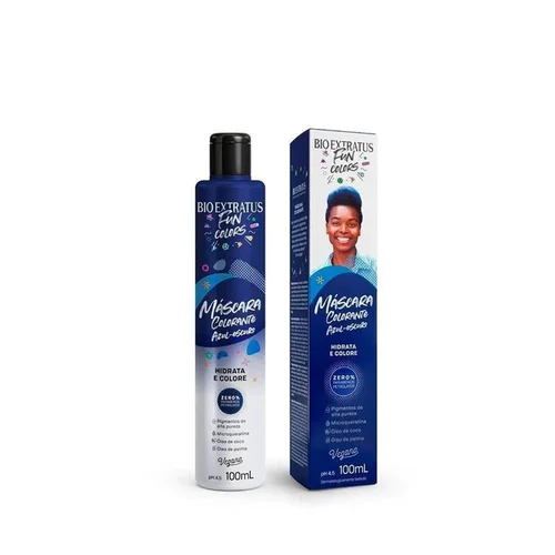 Máscara Bio Extratus Colorante Fun Colors Azul Escuro 100ml