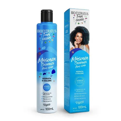 Máscara Bio Extratus Colorante Fun Colors Azul Claro 100ml