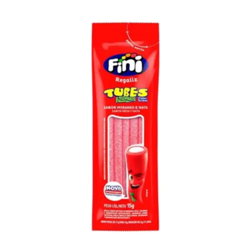 Bala Gel Fini Tubs Morango Citrico 15G