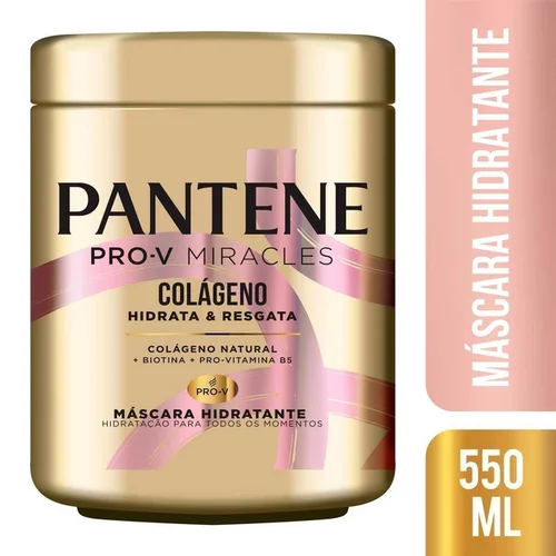 Máscara De Tratamento Hidratante Capilar Pantene Colágeno Hidrata & Resgata 550ml