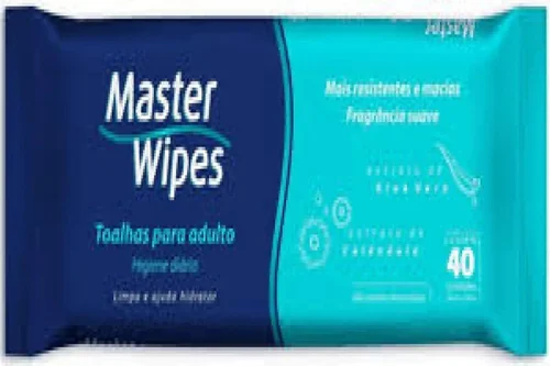 Toalha Umedecida Master Wipes 40Un Adulto