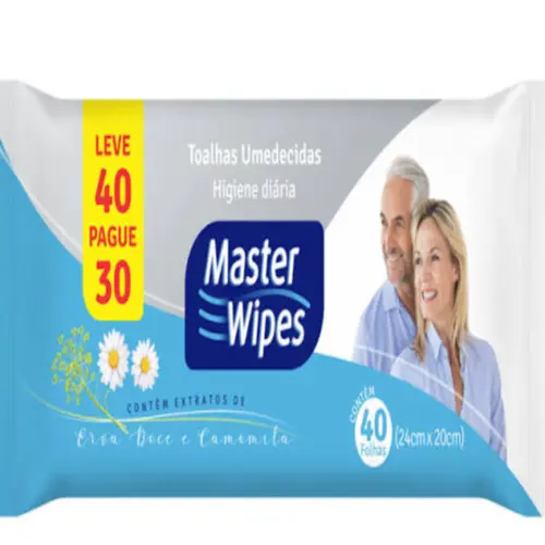 Toalha Umedecida Master Wipes 40Un Adulto
