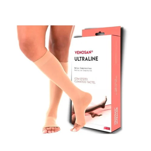 Meia Venosan Ultraline 4000 Panturrilha 20-30 P Curta Pe Premium Bege