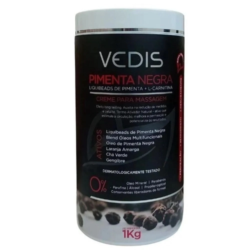 Creme De Massagem Com Pimenta Negra Veddis 1Kg