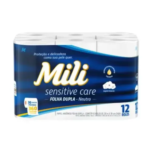 Papel Higiênico Mili Neutro 30 Metros 12 Unidades