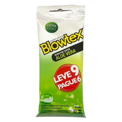 Preservativo Blowtex  Sensitive Super Aloe Vera Leve 9 Pague 6 Unidades