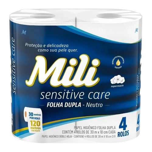 Papel Higiênico Mili Neutro 30 Metros 4 Unidades