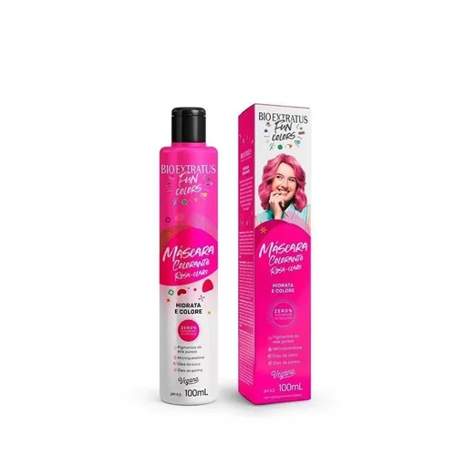 Máscara Bio Extratus Colorante Fun Colors Rosa Claro 100ml