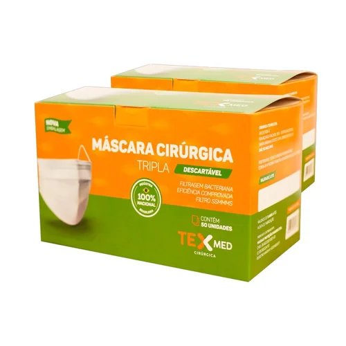 Mascara Descartavel Adulto Branca 50Un Texmed