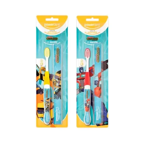 Escova Dental Powerdent C/Estojo Infantil Transformers 3+