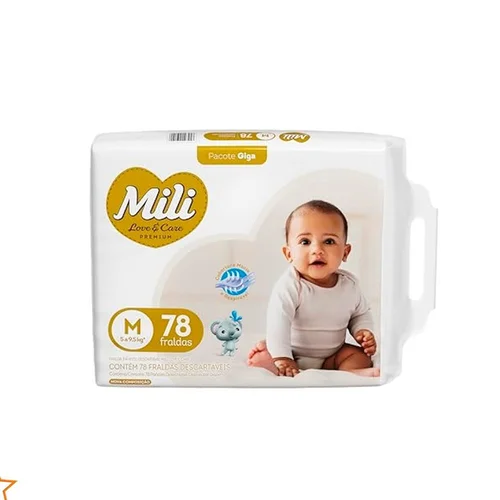 Fralda Mili Love Care Giga M 78Un