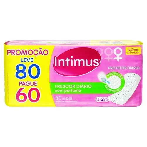 Protetor Diário Intimus Frescor Diário Com Perfume 80 Unidades