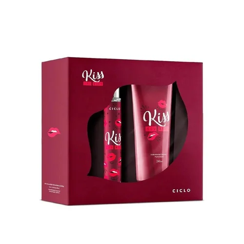 Kit Perfume Feminino Eau de Colônia Kiss You More Ciclo 30ml + Hidratante 240ml