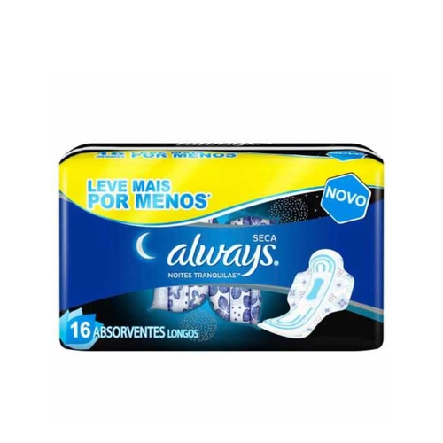 Absorvente Always Noturno Seca Com Abas G 16 Unidades
