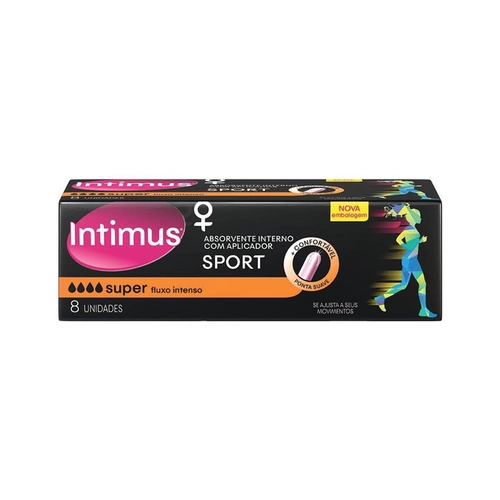 Absorvente Interno Intimus Sport Super Com Aplicador 8 Unidades