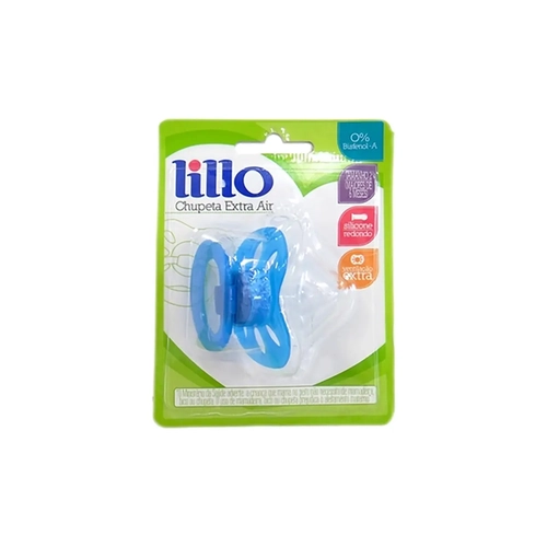 Chupeta Extra Air Lillo Cor Forte Anatômica Silicone 6 meses+ Azul