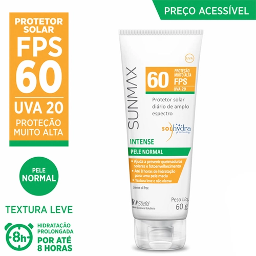 Protetor Solar Intense Para Pele Normal A Seca Sunmax Fps60 60G