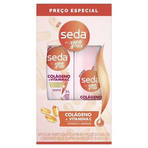 Kit Seda Colágeno e Vitamina C Shampoo 300ml + Condicionador 190ml